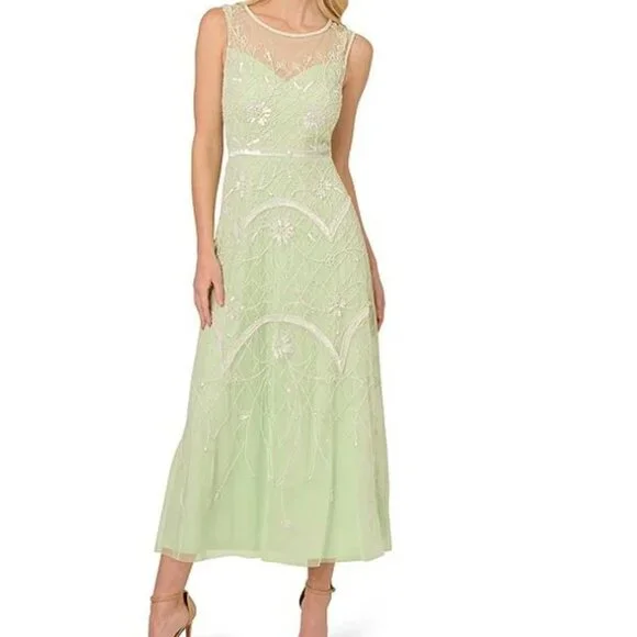 princess polly baby blue dress Adrianna Papell, Blue Beaded Mesh Dress Wedding Dress Save 51% main image 1